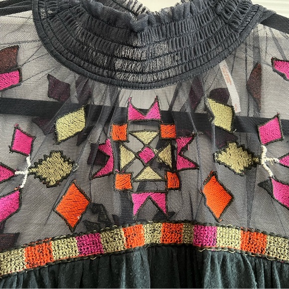 Free People Embroidered Mesh Blouse - Picture 3 of 4